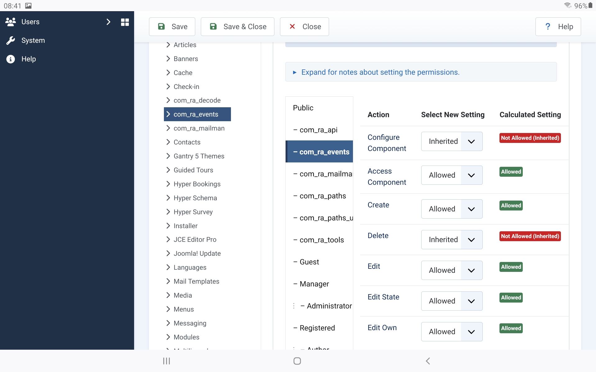 8.2 Configuring access - Ramblers Documentation