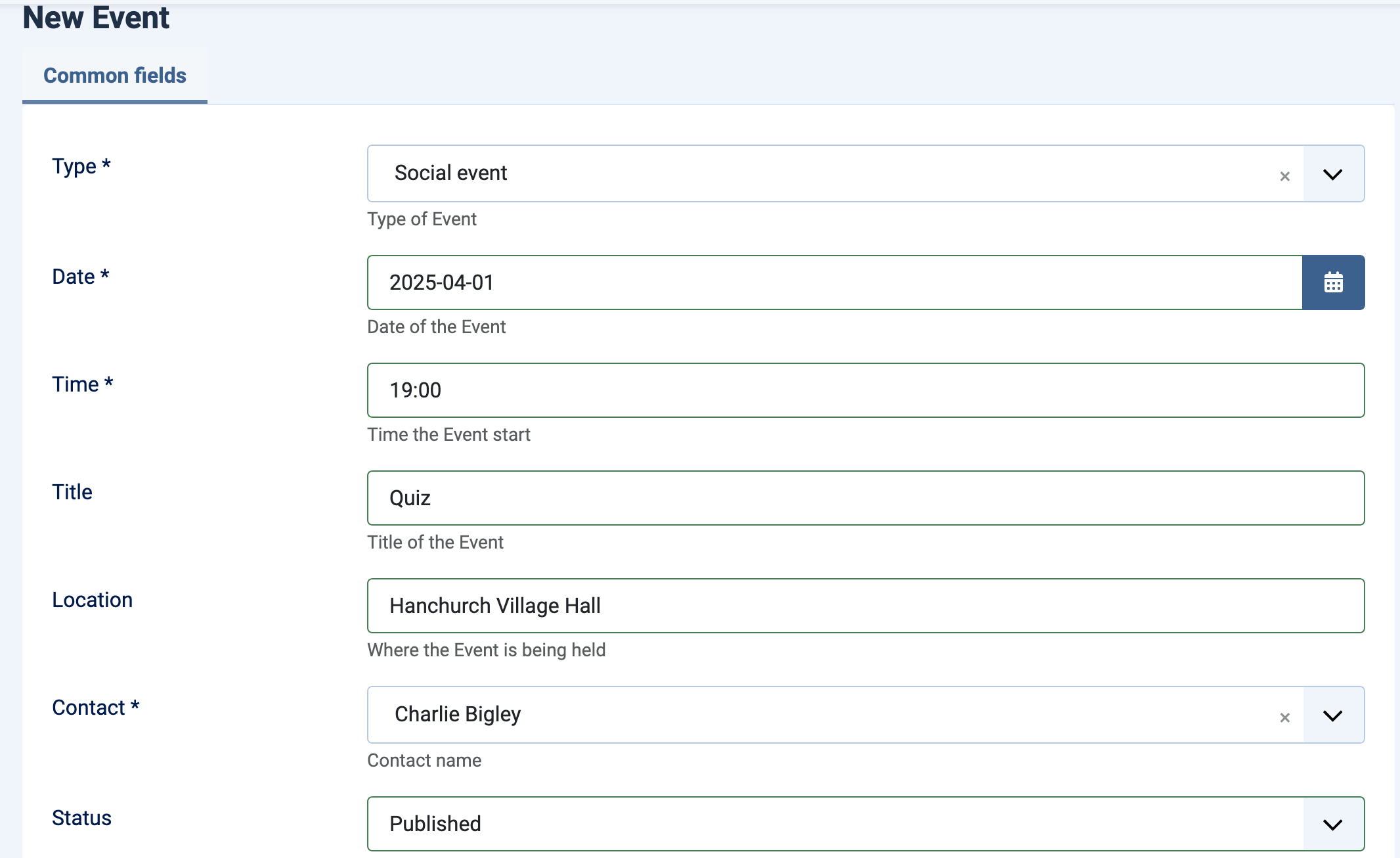 9.6 Creating Events - Ramblers Documentation