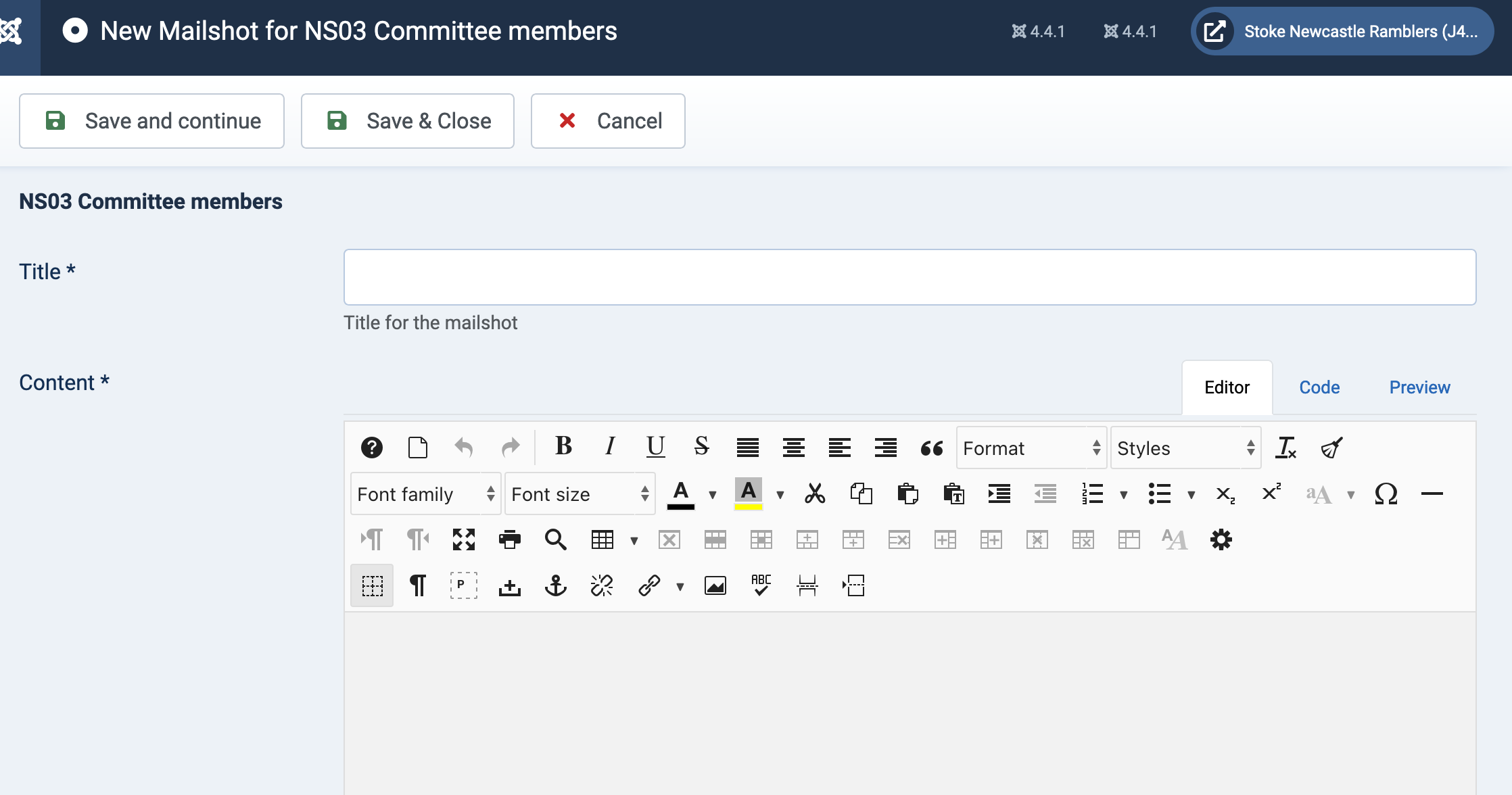 Mailshot Sample 02.2.4 Creating a mailshot - Ramblers Documentation